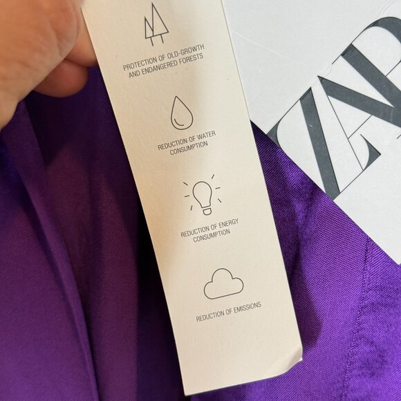 Zara Satin Effect Purple Wrap Dress Mini Medium - Picture 13 of 15